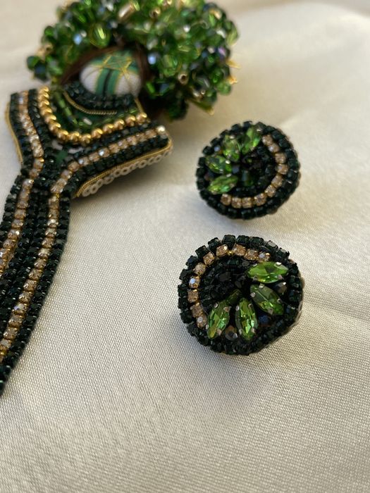 Комплект ( брошка мотанка + сережки )