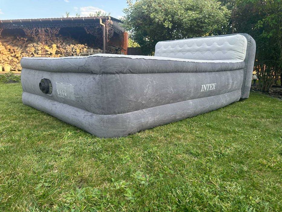 Надувне двоспальне ліжко Intex з вбудованим насосом ℹ️203х152х86(46)ℹ️