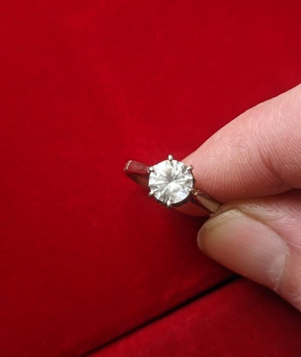 Anel em ouro branco 19,2k