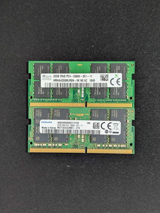 32GB 64GB DDR4 2666 SO-DIMM Samsung Hynix для ноутбука 2Rx8
