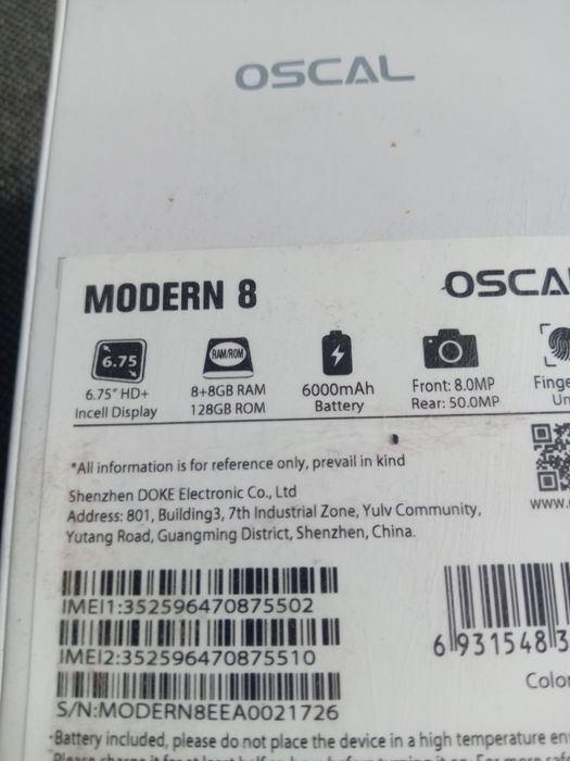 Blackview Oscal l Modern 8  128/16GB  podobny do realme c35 rezerwacja