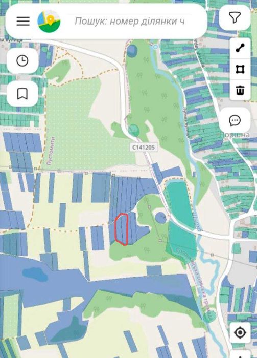 Продаж ділянки(пай)Пустомии-Поршна