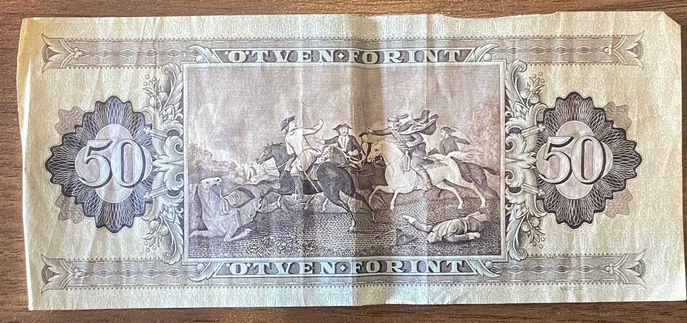 Nota antiga Hungria 50 Forint 1986 - Magyar Nemzeti Bank