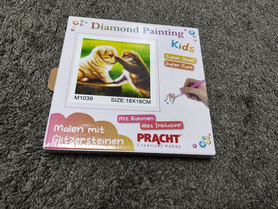 Haft diamentowy kot i pies