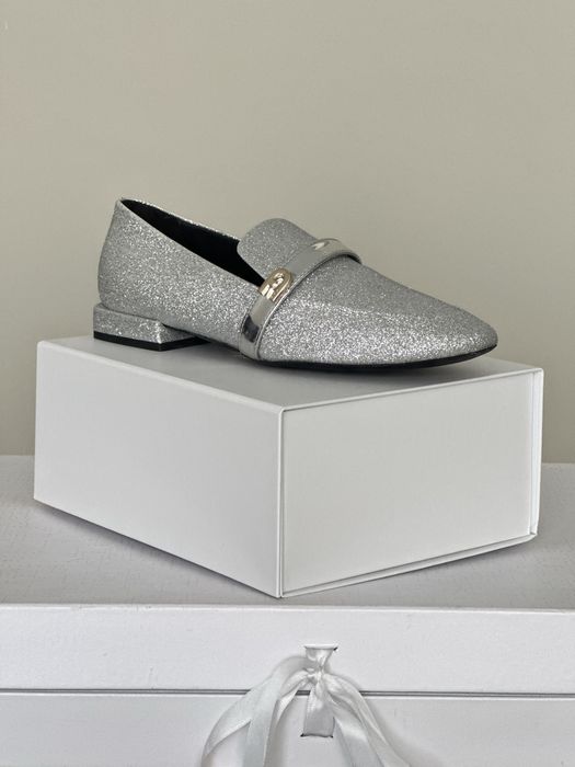 Furla туфлі лофери срібні оригінал Італія