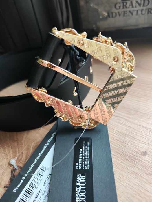 Pasek versace nowy oryginalny skórzany czarny