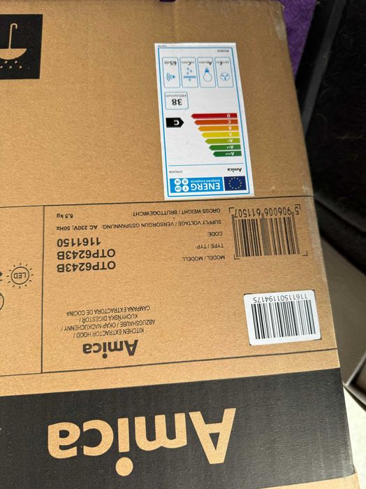 Nowy okap AMICA OTP6243B, na gwarancji !