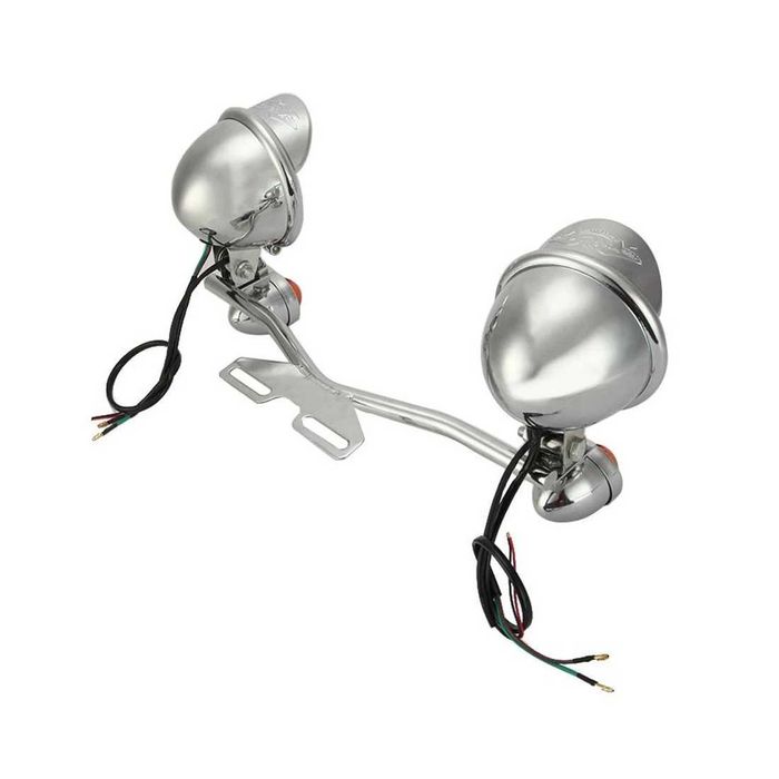 Conjunto farol frontal piscas integrados 12V - Suporte universal