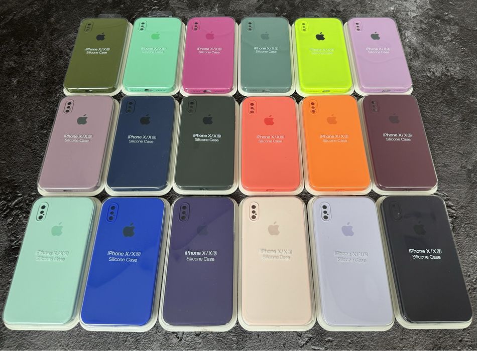 Чехол silicone case iphone X, Xs квадратный