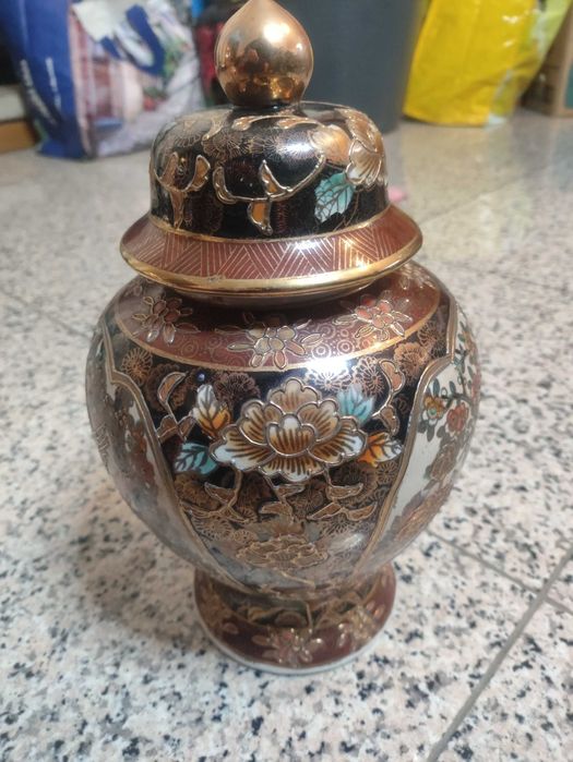 Pintura á mão com tinta de ouro em relevo, Vintage