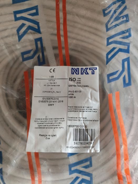 Kabel Przewód OMY 3x1.5 NKT  100m