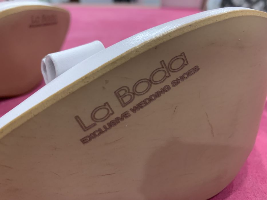 Buty ślubne La Boda C-283/1/KKE r.38 Białe - WYPRZEDAŻ