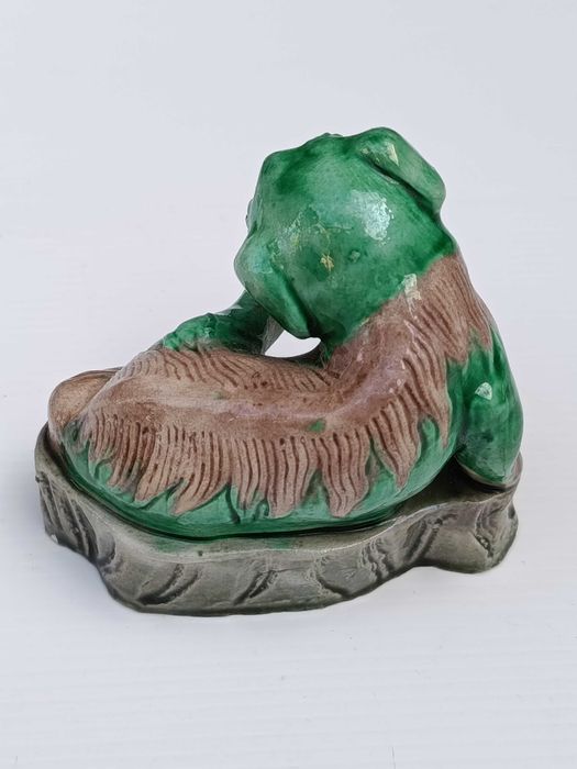 Leão Budista Porcelana da China Chinesa Séc XVIII 8,2 cm