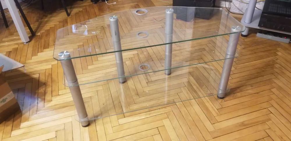 стеклянная  тумба ( полки ) под телевизор