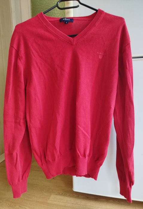 Sweter w serek bawełniany GANT M