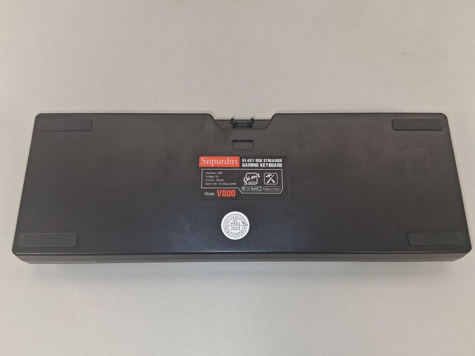 N088 Klawiatura Gamingowa Snepurdiri V800 61 Klawiszy RGB USB