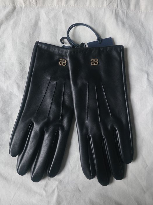 Nowe rękawiczki damskie skórzane czarne Big Star