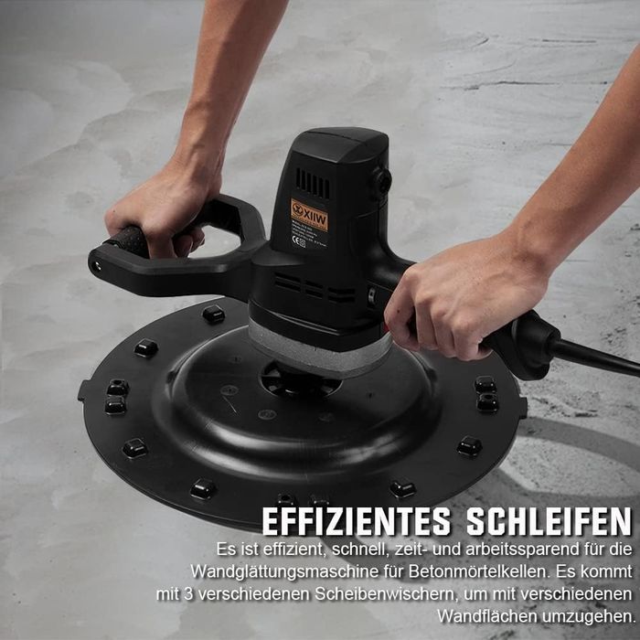 Alisadora de Gesso XIIW 1280W - 6 Velocidades, Disco XXL 370 mm e Kit