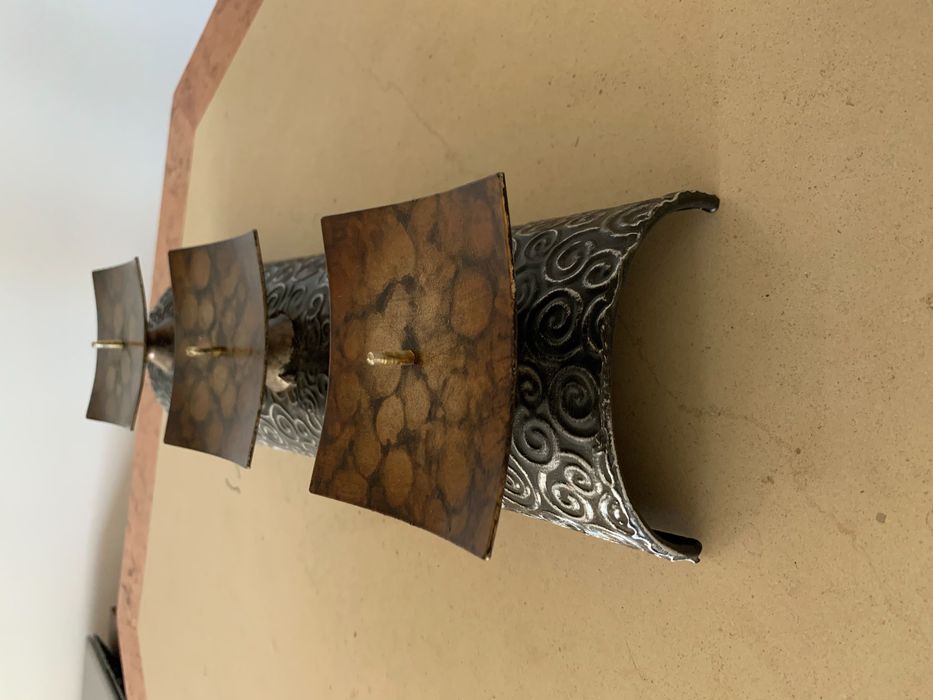 Castiçal 3 velas de metal