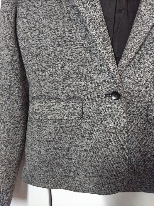 Marynarka Camaieu 36/S, szary melanż, elegancka marynarka, narzutka