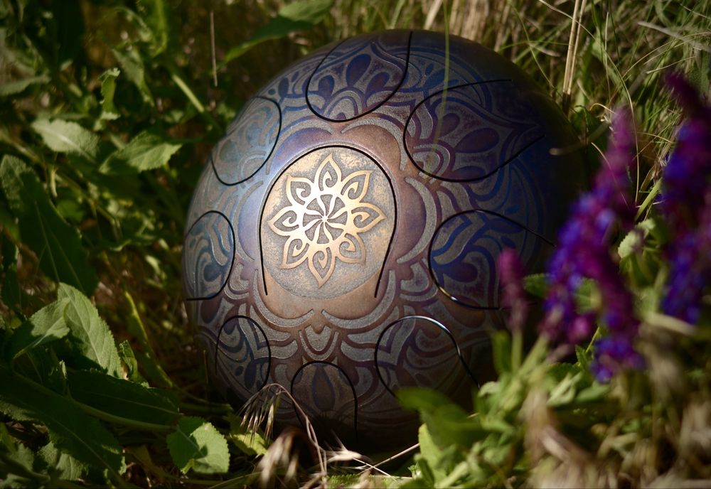 Глюкофон, тонг драм, steel tongue drum, happy drum, magic drum 25 см