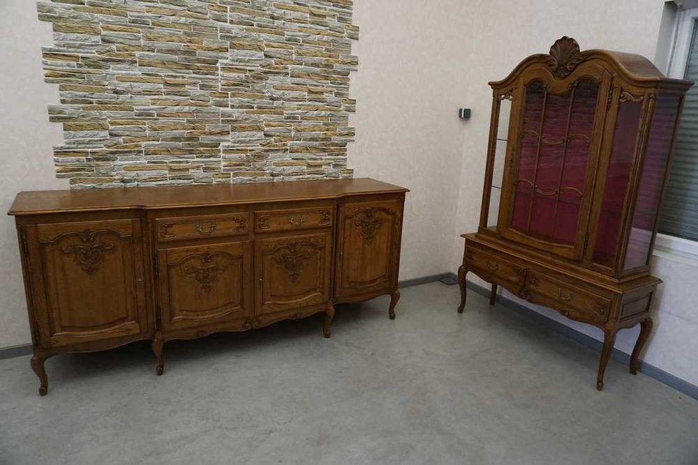 www.HD-MEBEL.pl  Komoda Dębowa Chippendale szer. 220 cm  ( P-1446 )