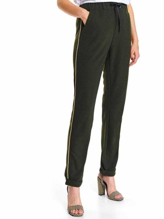 Spodnie damskie z ozdobnym lampasem rozmiar 36