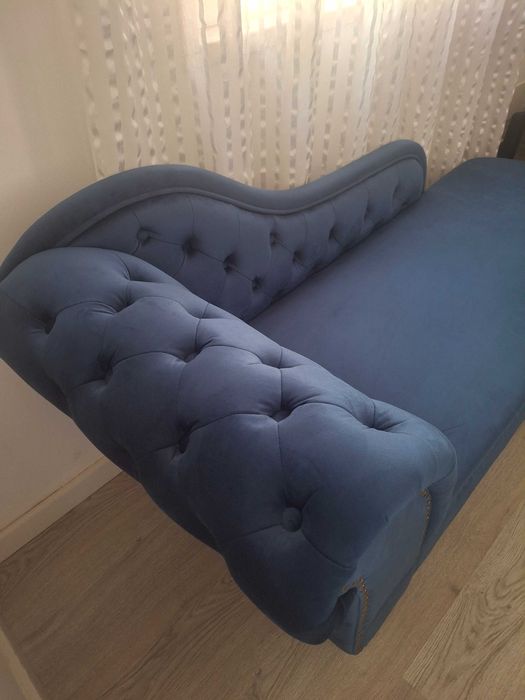 Vendo conjunto de 7 cadeiras em cor cinza e azul e 1 Chaise Longue azul