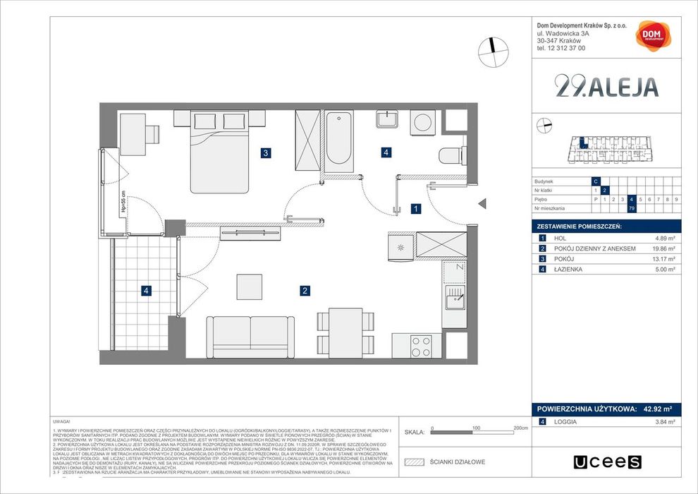 2-pokojowe mieszkanie 42m2 + loggia Bez Prowizji