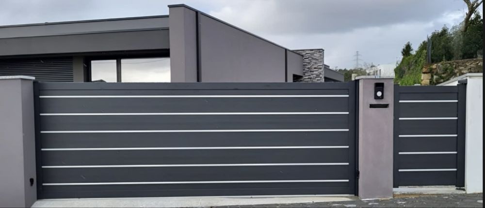 Portas, portões, vedaçoes, telhados de painel, armazens.