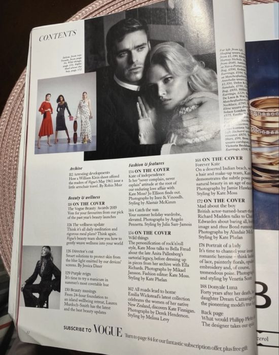 Vogue magazyn z Kate Moss na okładce, unikat