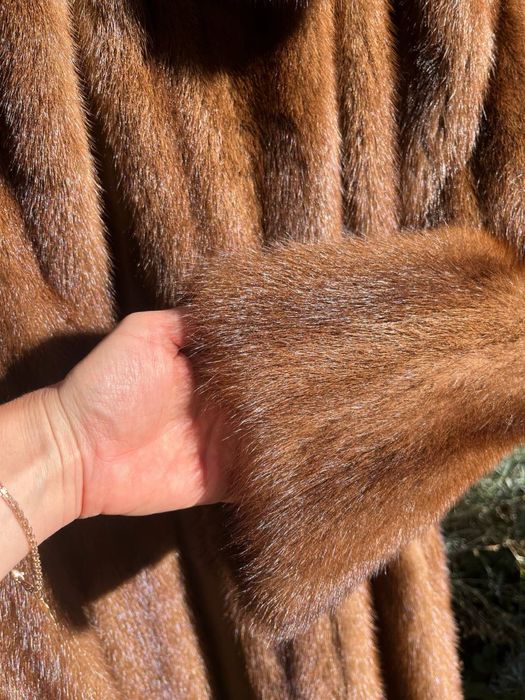 Хутряне норкове пальто | «шуба», натуральне, вінтаж, європейське