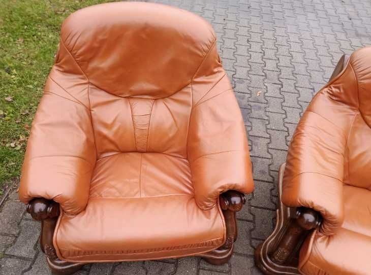 комплект кутик диван і два крісла шкіра натуральна