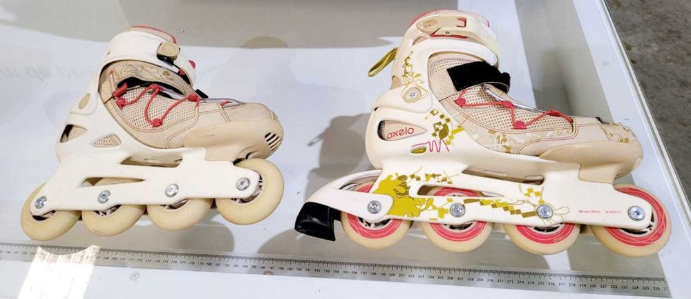 Patins Linha Adulto como novos > Rosa/Creme >Tamanho 41 >Usados 1 vez