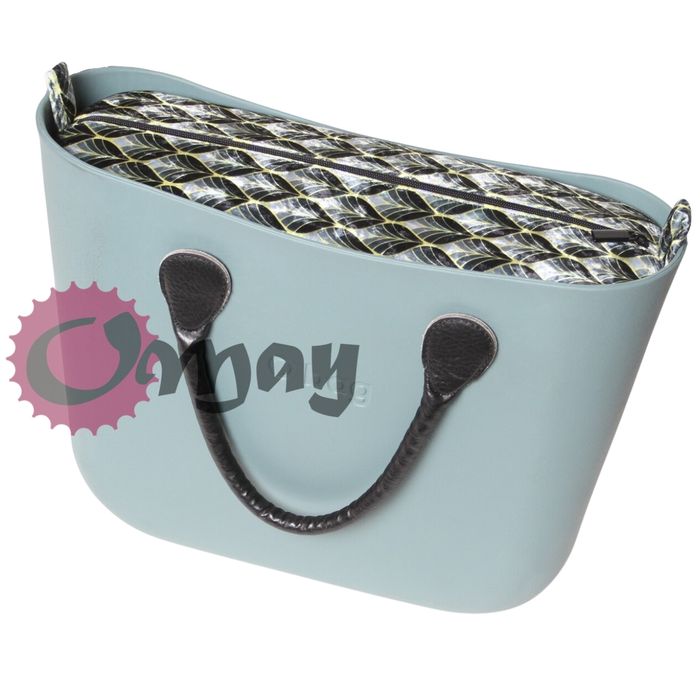 CZARNY organizer OBAG STANDARD szary welur wachlarze 2 kieszenie OMAY