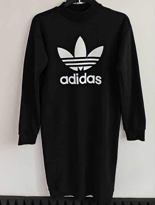Adidas dresowa sukienka sportowa bawełniana logowana M/L