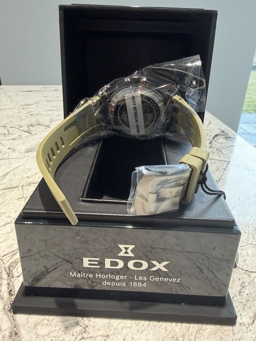 Nowy, oryginalny, Edox Delfin Mecano, khaki