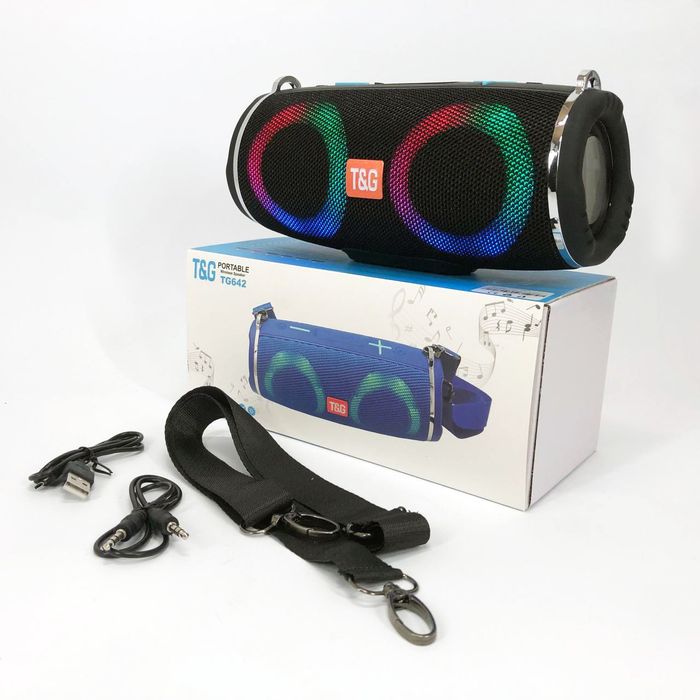Портативна колонка TG642 з RGB підсвічуванням та ремінцем, акумуляторн