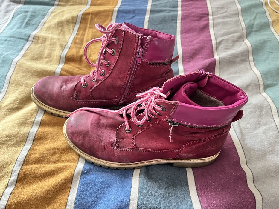 Buty kozaki Lasocki różowe skórzane 39