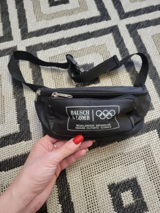 Поясна сумка бананка вінтажна чорна на пояс BAUSCH & LOMB Olympic game