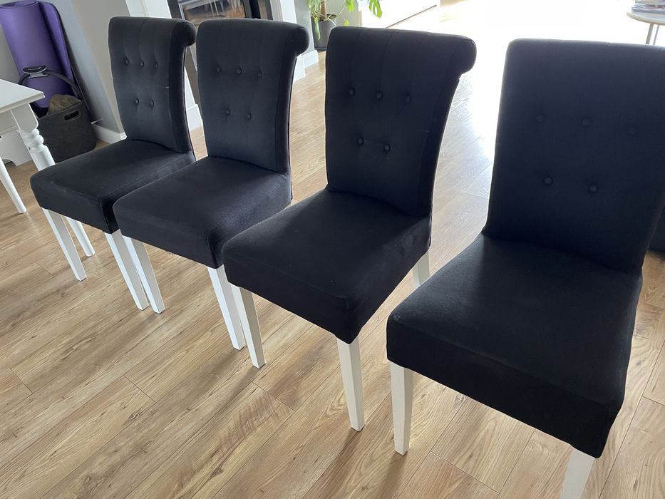 Czarne krzesła 6 sztuk