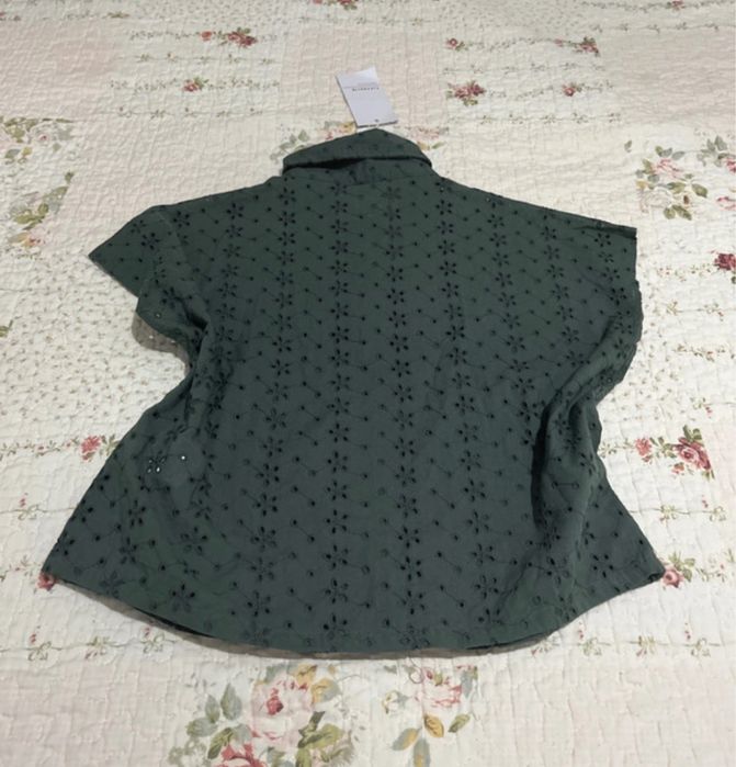 Camisa verde bordado Inglês da Tiffosi