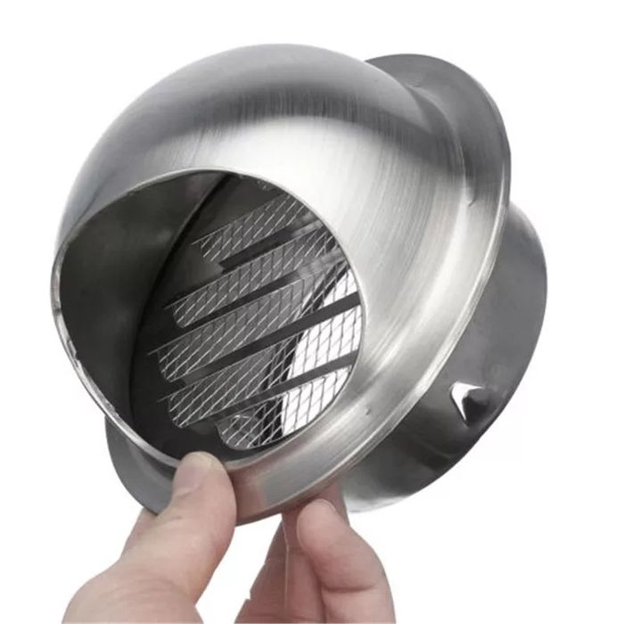 Grelha/Terminal de tubagem 120 mm em aço inox (novo)