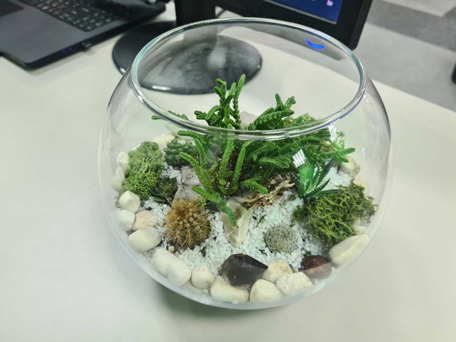 Крошка стеклянная непрозрачная и прозрачнная