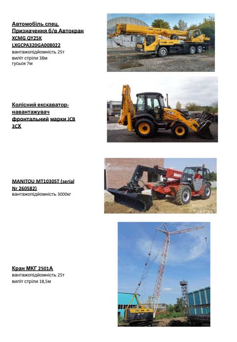 Послуги спецтехніки: екскаватора/автовишки/автокранів/катка/грейдера