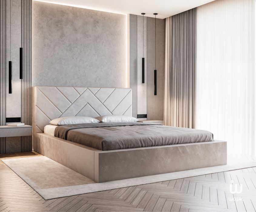 Lóżko tapicerowane Oslo stelaż metalowy gratis pojemnik na posciel