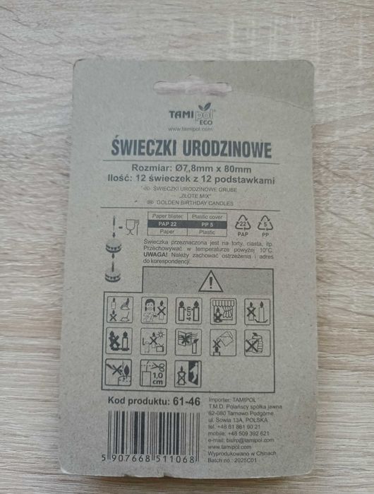 Nowe świeczki urodzinowe 12 sztuk