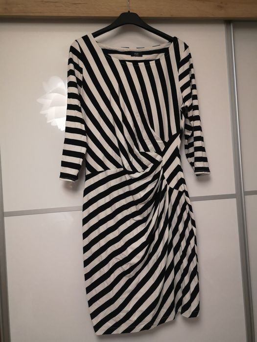Sukienka w paski czarno białe F&F rozmiar 38M elastan