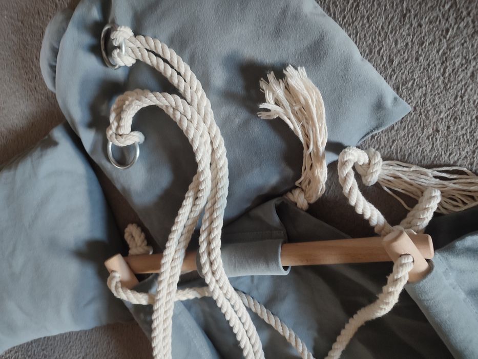 Huśtawka miś do domu i ogrodu szara welur