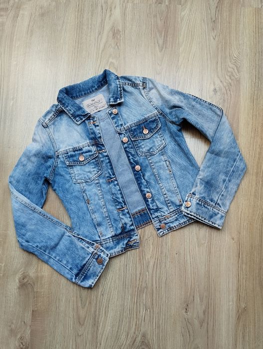 Jeansowa kurtka Zara S przecierana y2k style 2000 denim washed effect nie dye